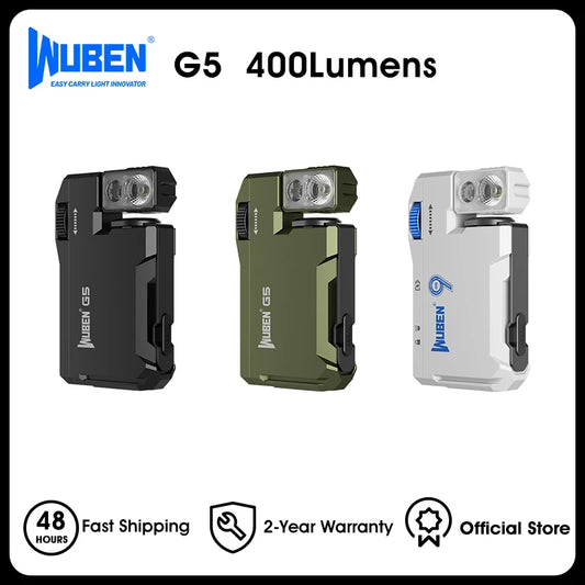 Wuben G5 Rechargeable EDC Flashlight With 400 Lumens RGB Light
