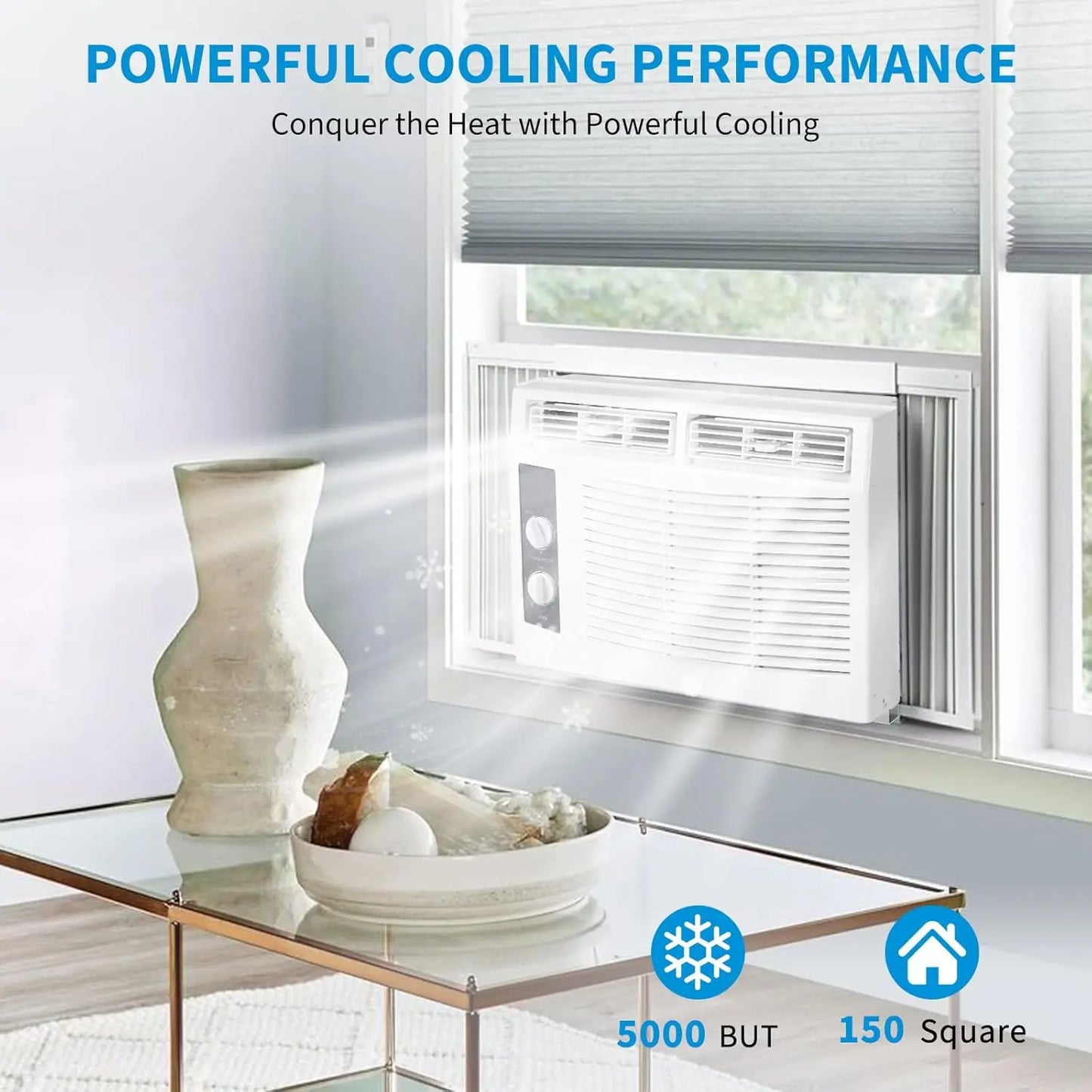 Acekool 5000 BTU Window AC With Remote For Bedroom