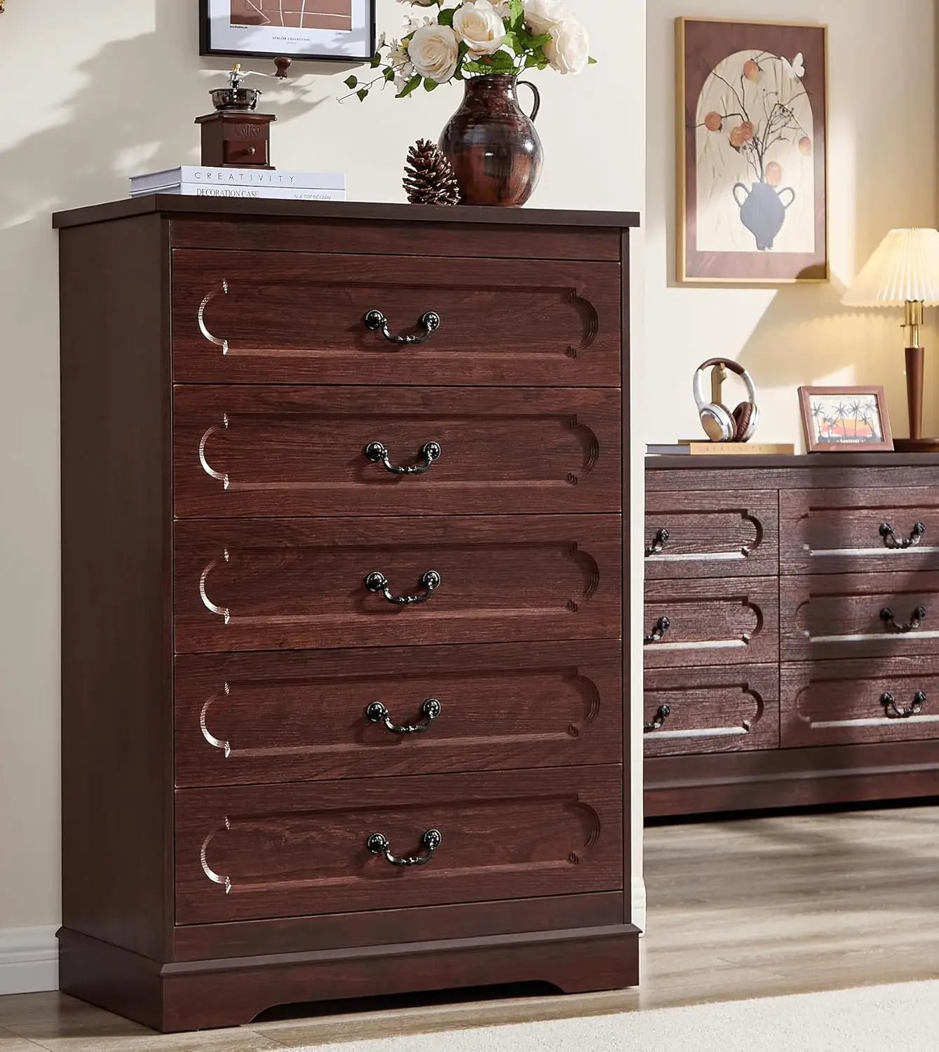 Farmhouse Dresser Chest Of Drawers For Bedroom Rustic