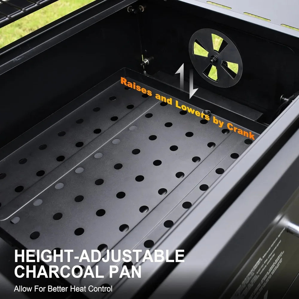 Brand-Man Propane And Charcoal Grill Combo Dual Fuel With Lids