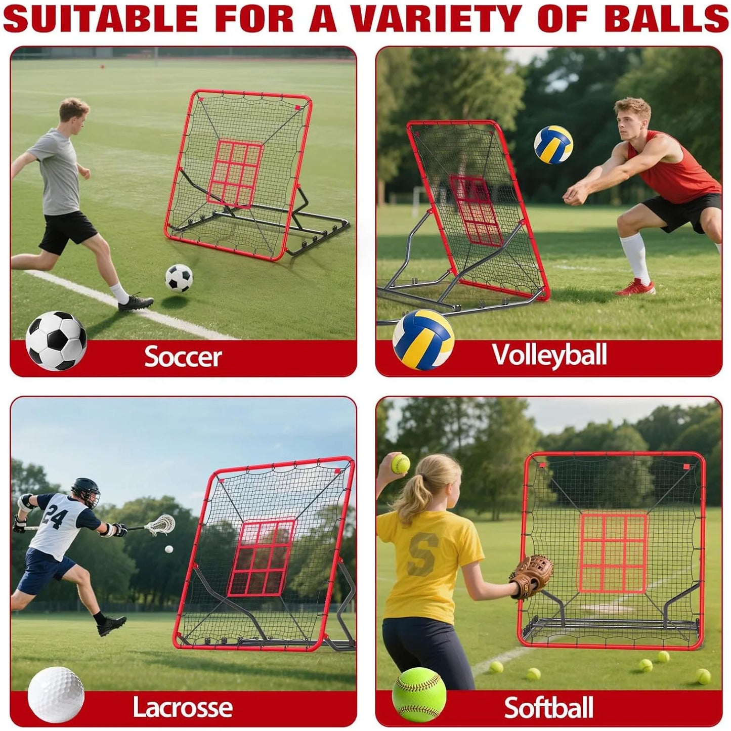 HiMISS Baseball Rebounder Net With 5 Adjustable Angles