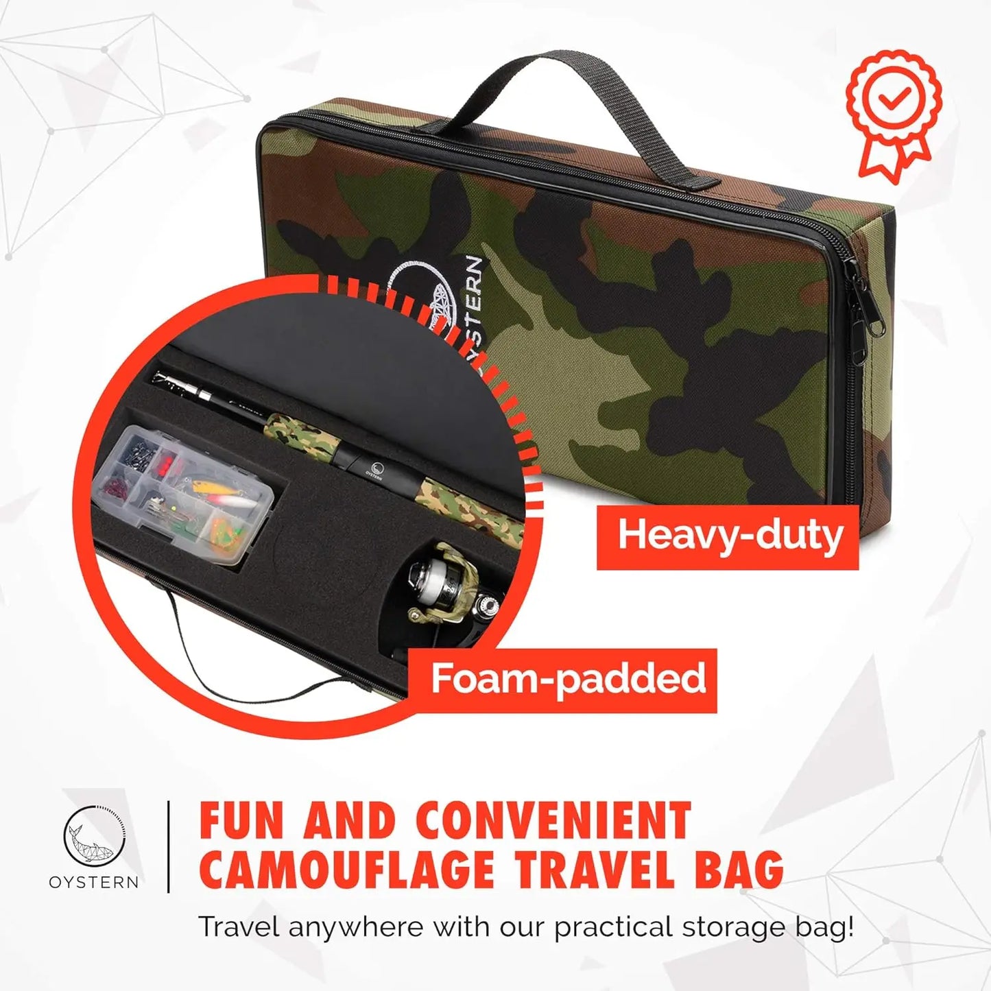 Kids Telescopic Fishing Pole Kit With Reel Tackle Bag