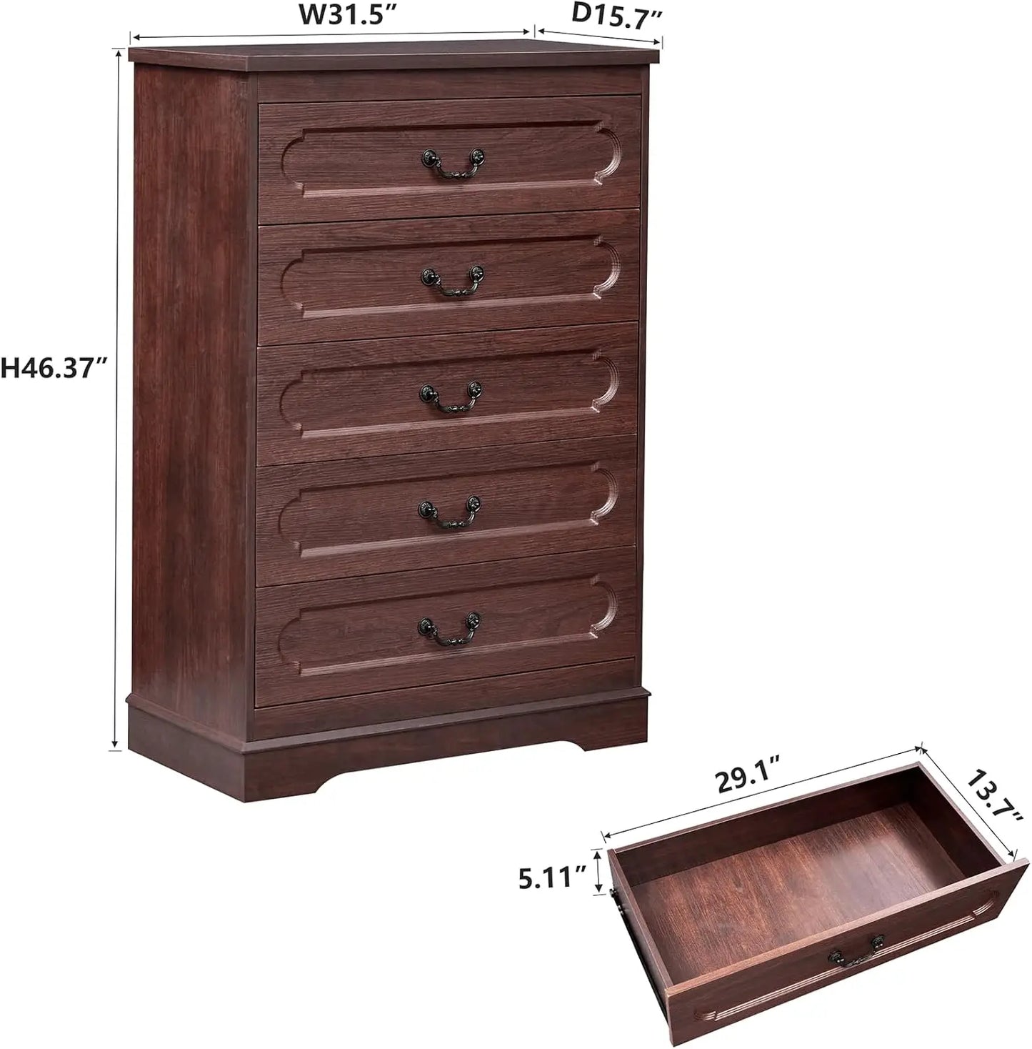 Farmhouse Dresser Chest Of Drawers For Bedroom Rustic
