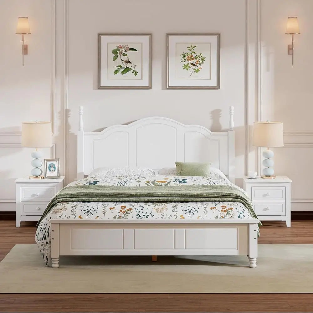 3-Piece Bedroom Set With Platform Bed And Two Nightstands