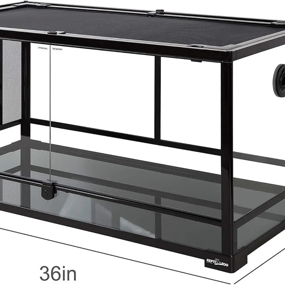 Double Hinged Reptile Terrarium With Mesh Glass Sides And Ventilation