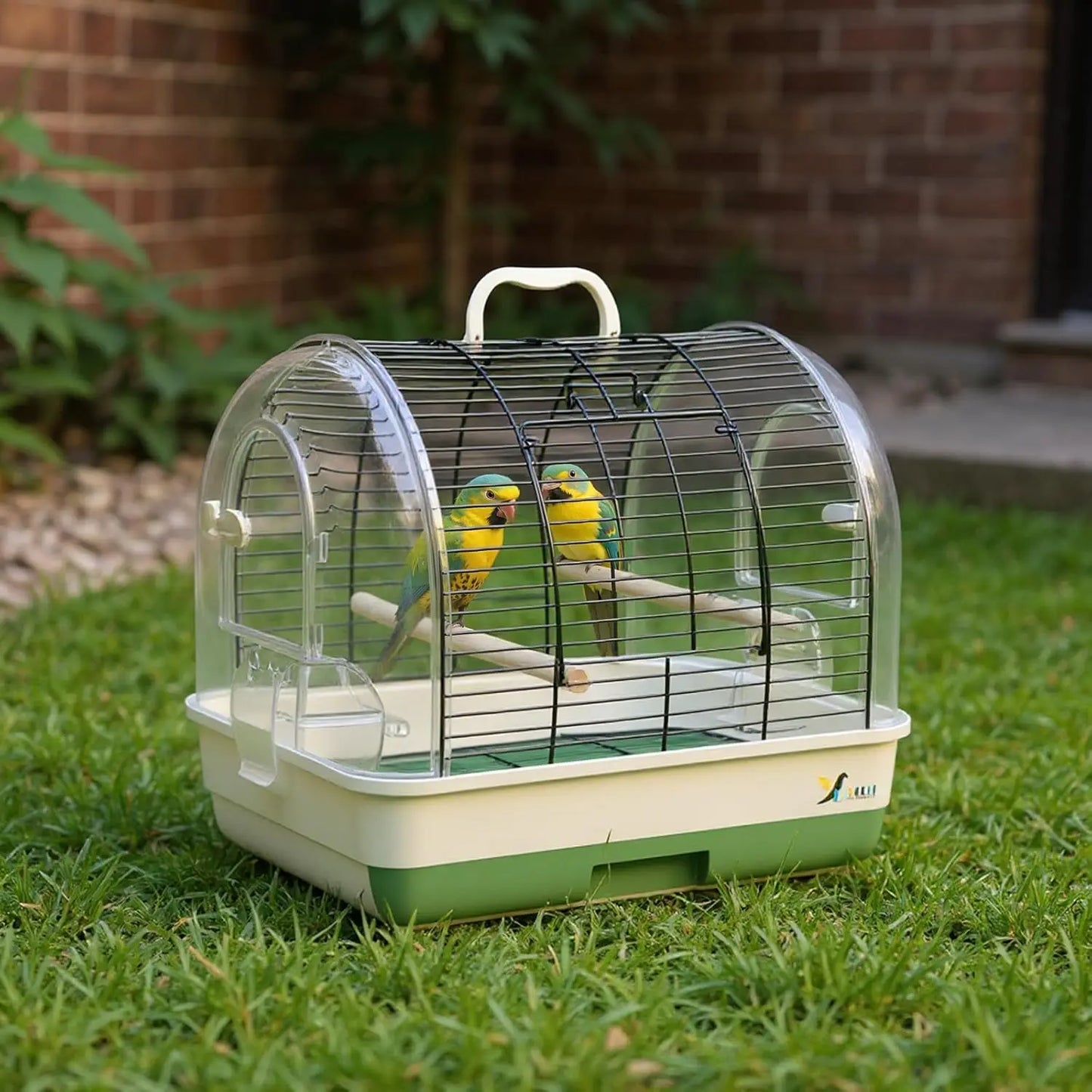 TWISTER Metal Plastic Transparent Bird Cage Panoramic Portable Outdoor