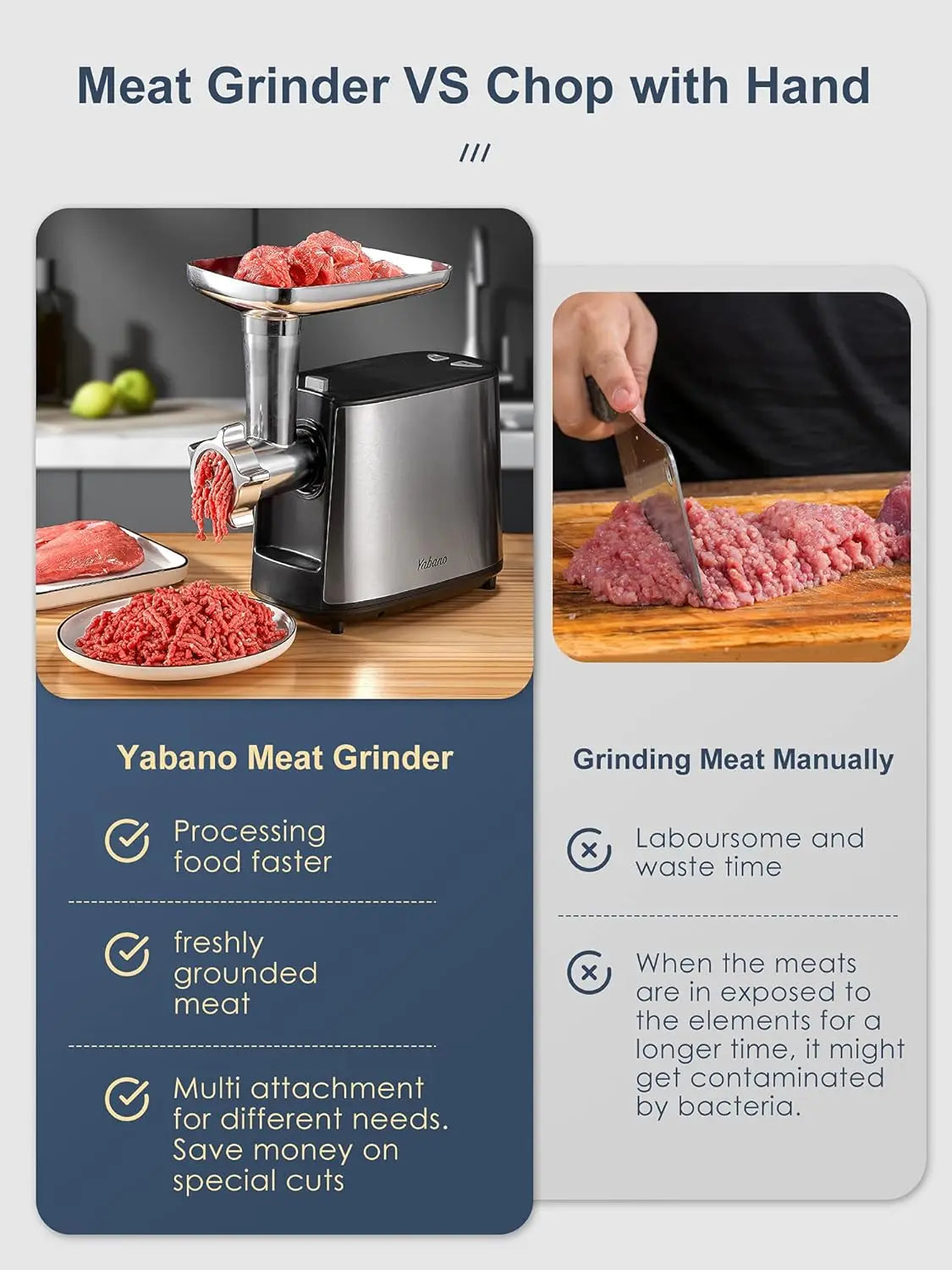Heavy Duty 3000W Electric Meat Grinder Sausage Stuffer Kubbe Kit