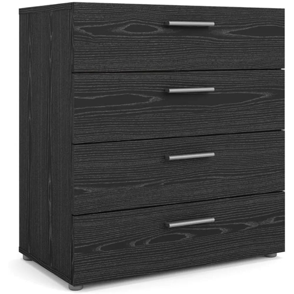 Three Piece Woodgrain Bedroom Set With Chest And Nightstands