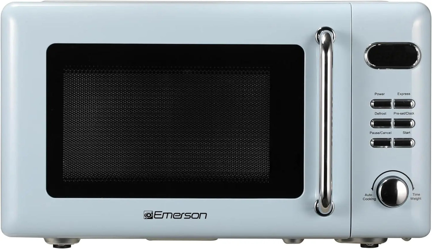 XMSJ Retro Compact Countertop Microwave Oven 700W LED Display