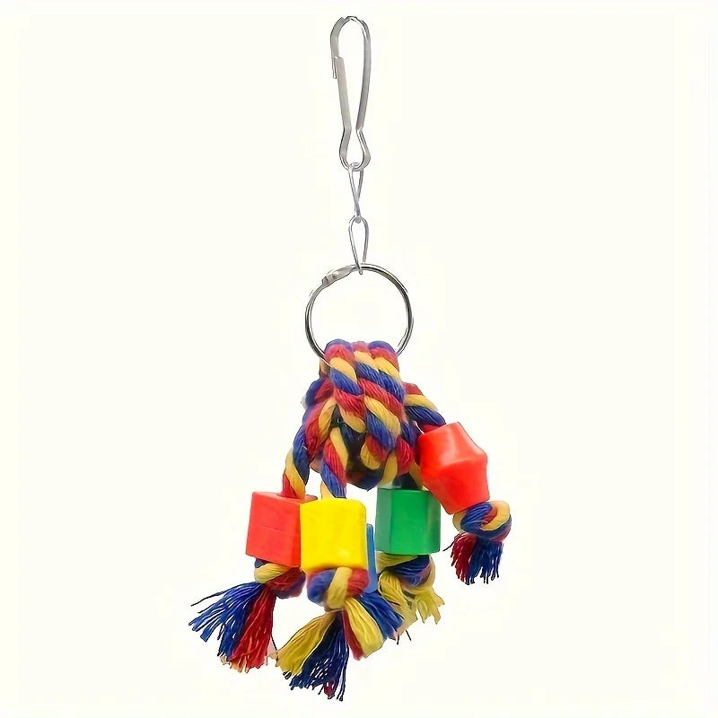 Xiangzi Parrot Chew Toy Key Ring With Bead And Metal