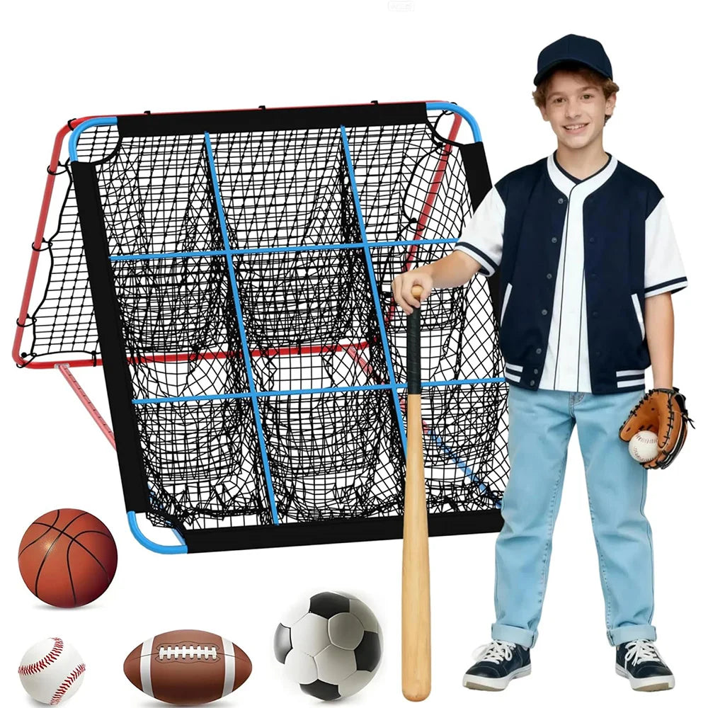 HiMISS Baseball Softball Rebounder Net 9 Hole Strike Zone