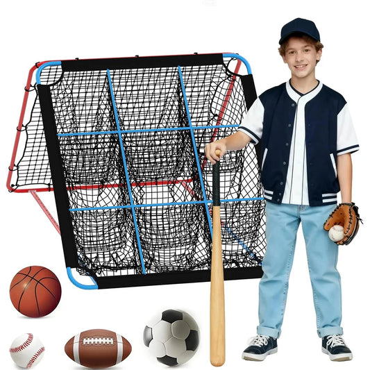 HiMISS Baseball Softball Rebounder Net 9 Hole Strike Zone