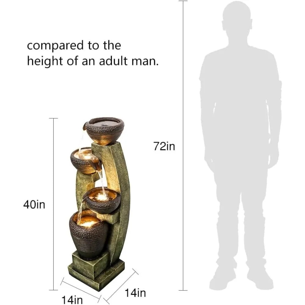 Overstock Illuminated Indoor Water Fountain With Cascading Waterfall Home Decor