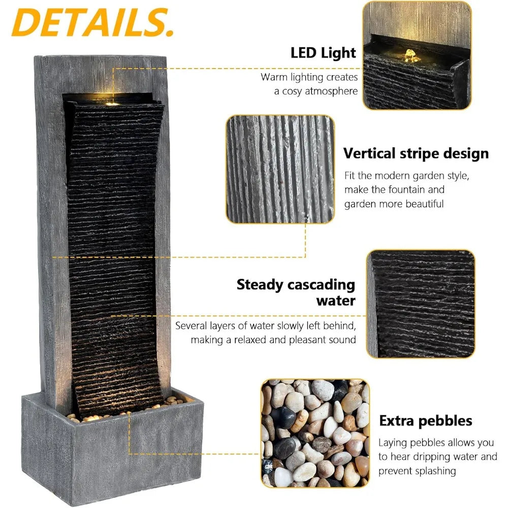 Cascading Rock Water Fountain for Outdoor Garden Decor