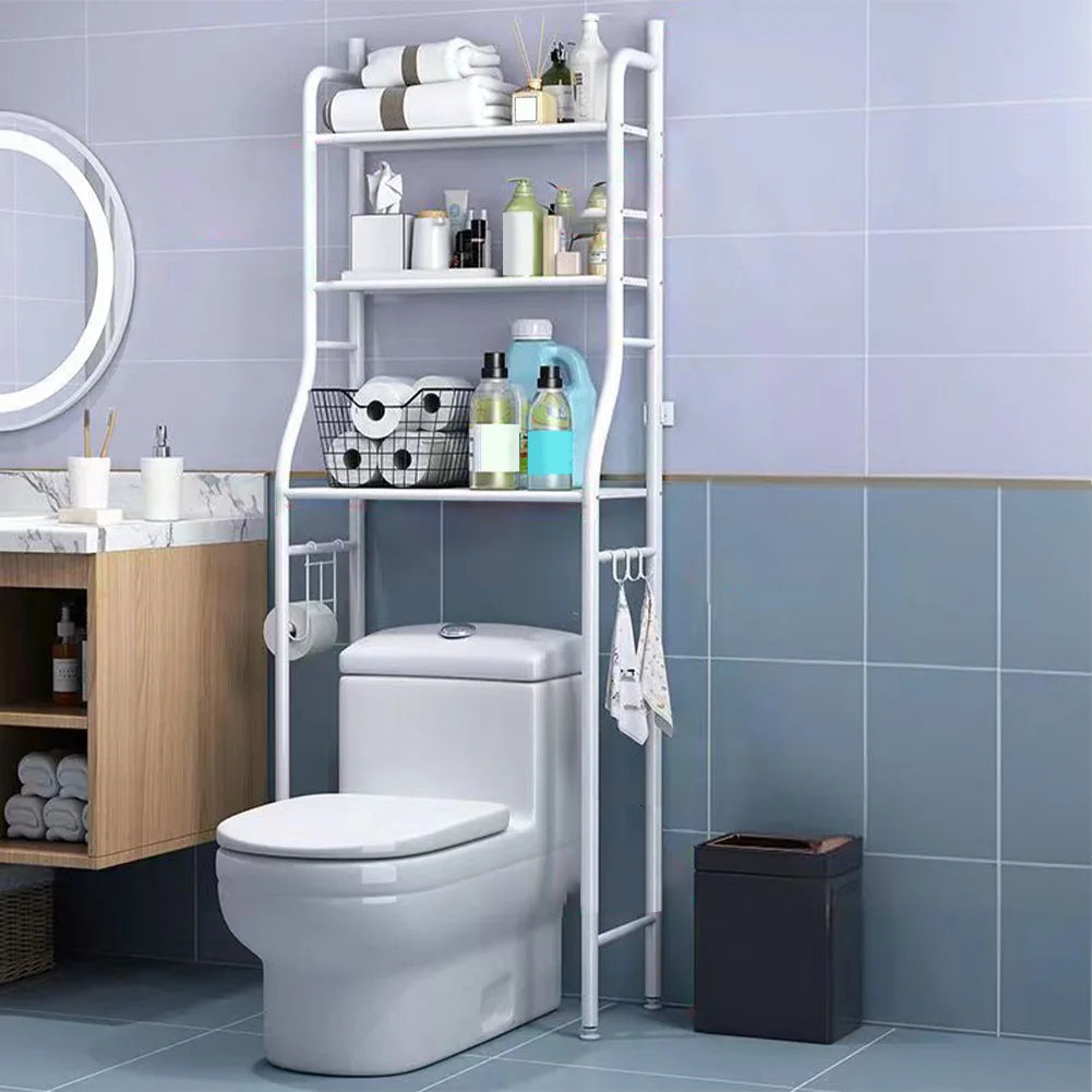 Studyset Over Toilet Storage Shelf Two Tier Freestanding Metal Bathroom