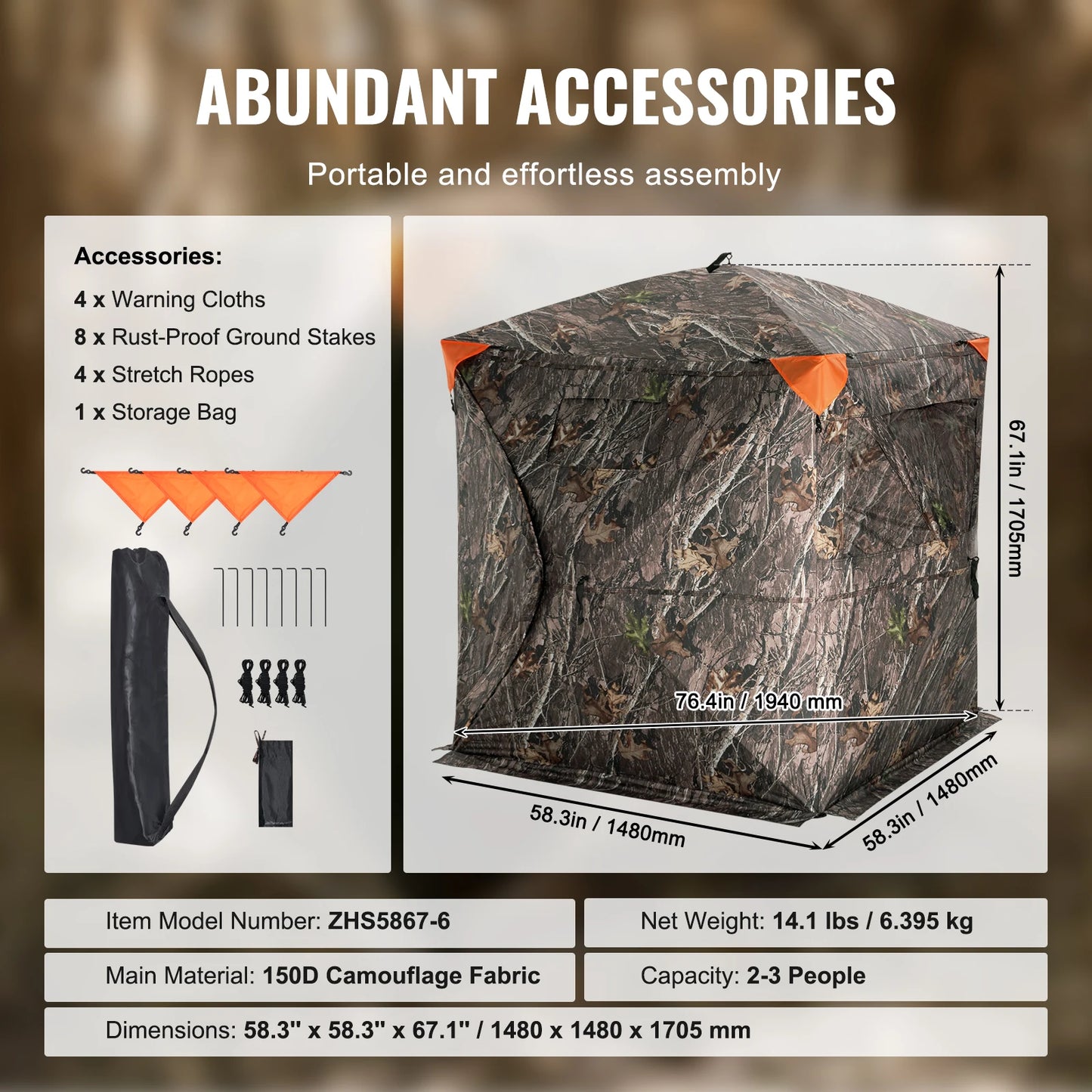SucceBuy Hunting Blind 270 Degree See Through Ground Popup Deer