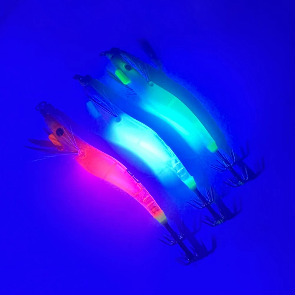 APWIKOGER Luminous Hard Shrimp Bait With UV Squid Jig Hook