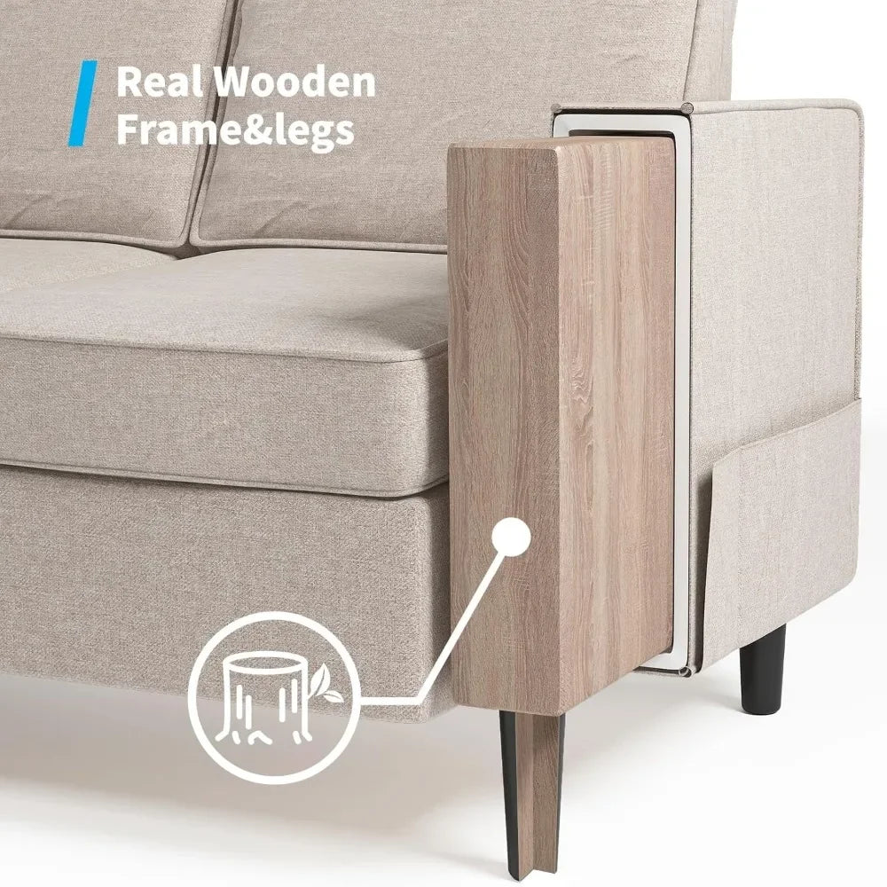 Sectional L Shaped Sofa Set Living Room Furniture