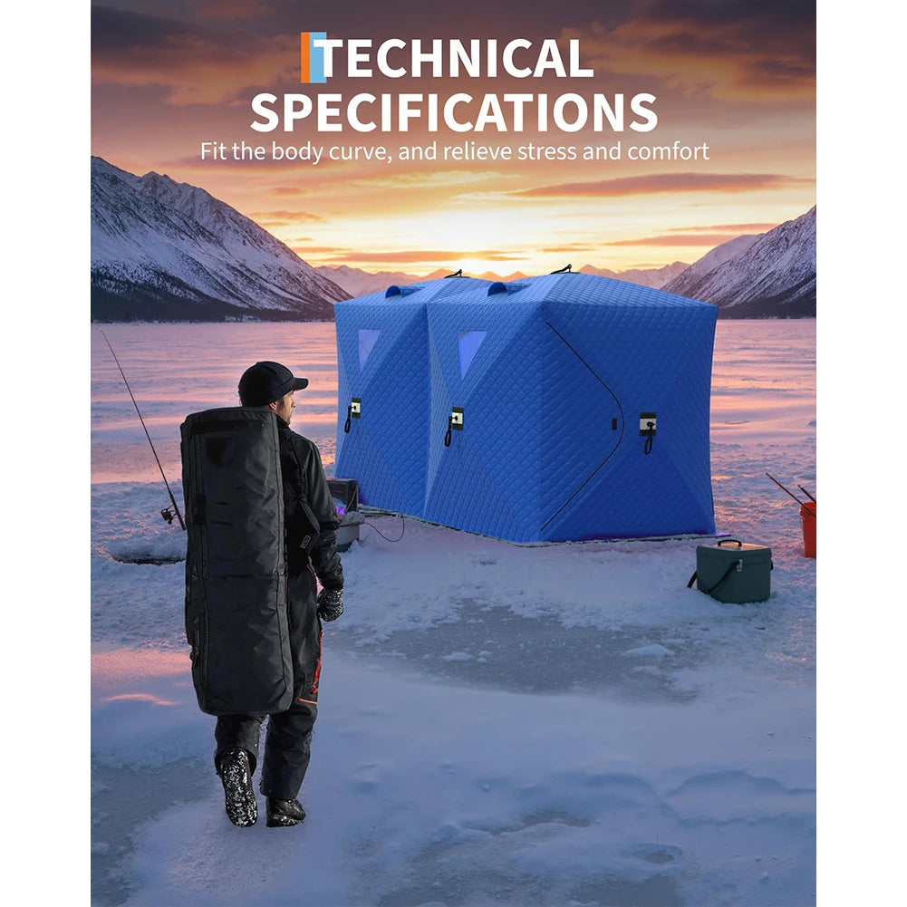 Insulated Fishing Shelter Pop Up Thermal Hub Tent For Eight