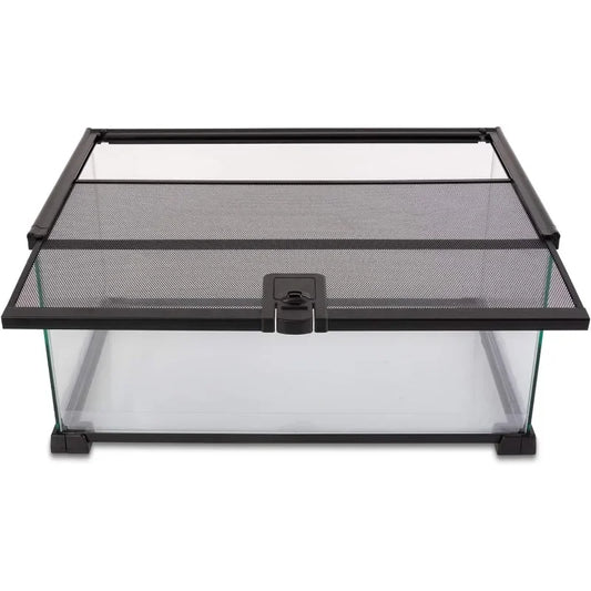 Reptile Tank Glass Terrarium With Sliding Screen Top