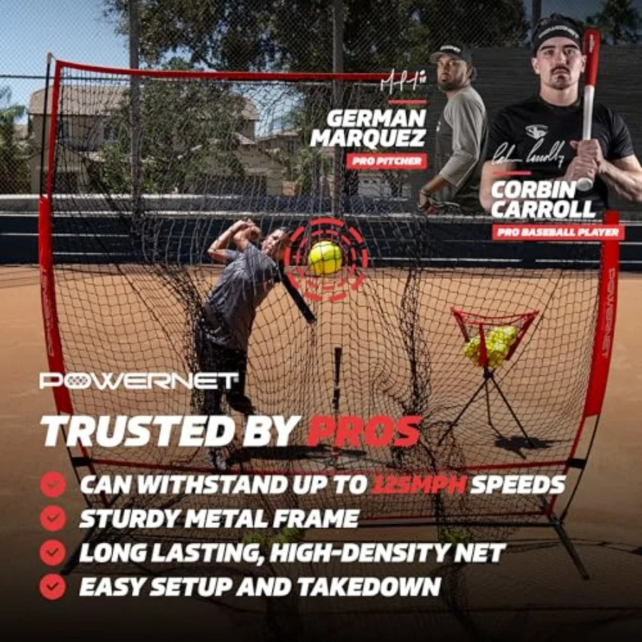 Full Mouth Baseball Net Portable Batting Practice Net For Outdoor Training