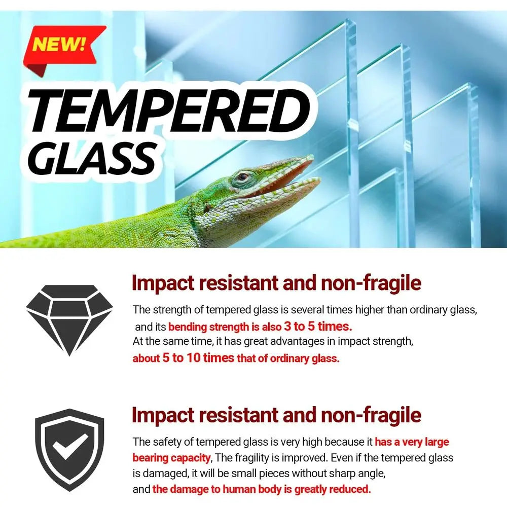 Tempered Glass Terrarium Habitat For Reptiles And Amphibians