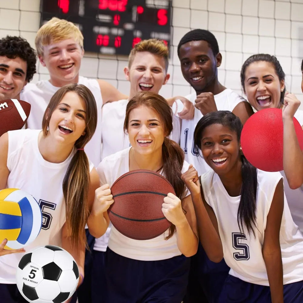 12 Piece Sports Ball Set With Premium Pump Mesh Bag