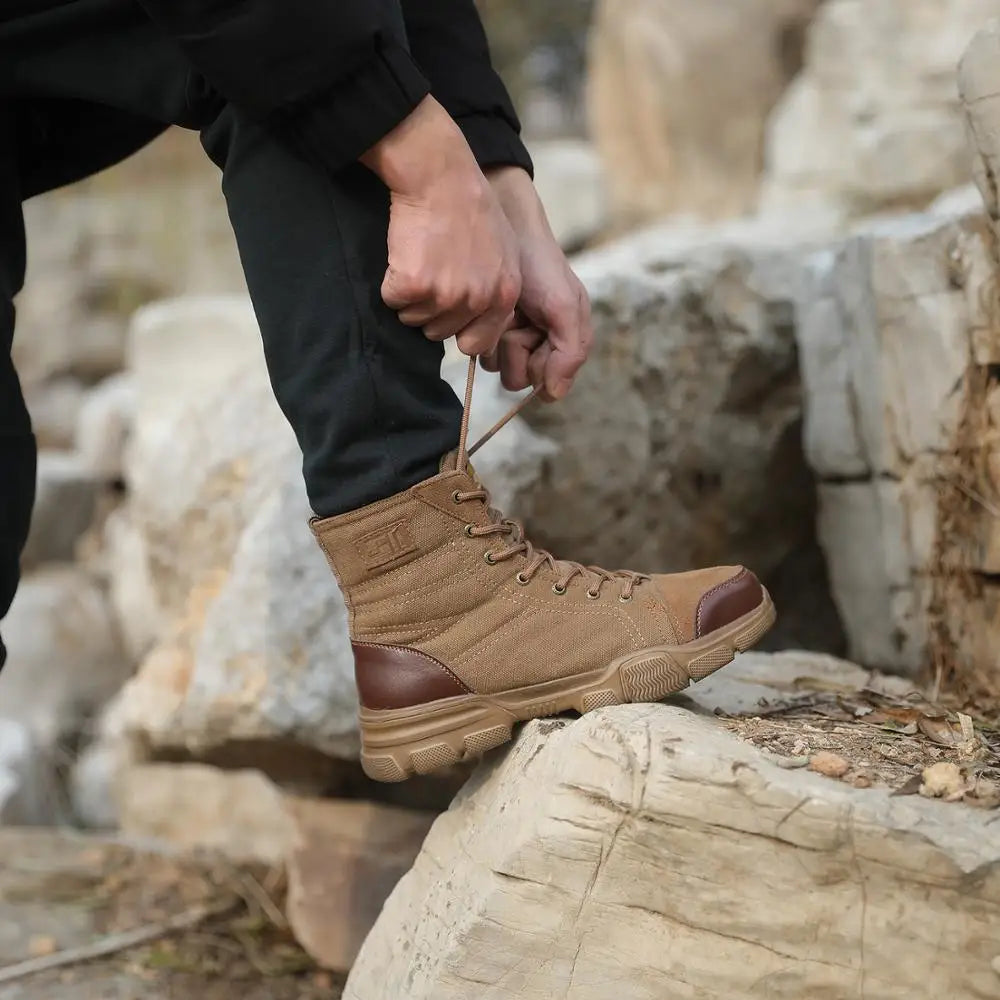 SUADEX Steel Toe Work Boots For Men Indestructible Desert Safety Boots