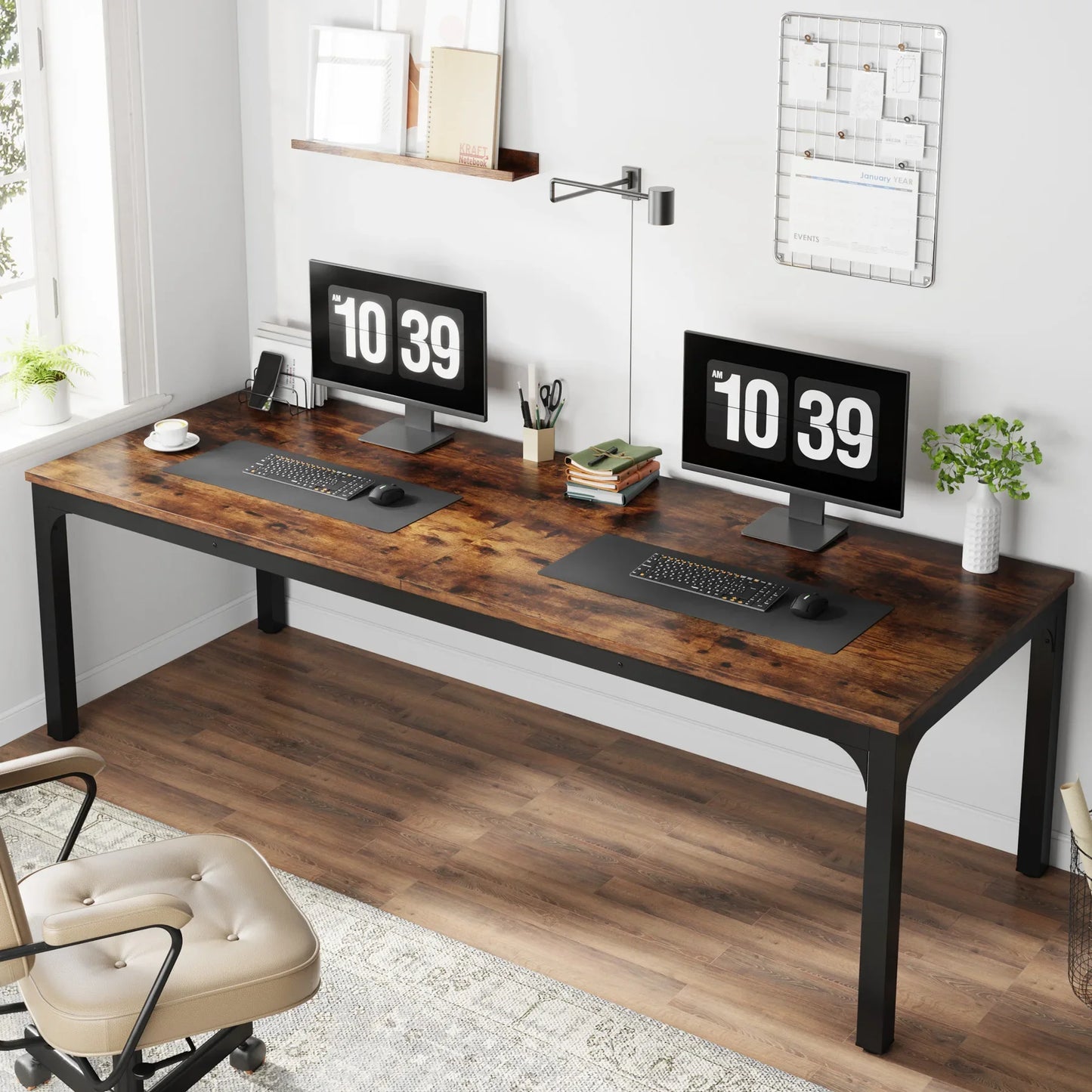 Tribesigns Extra Long Double Computer Desk For Home Office