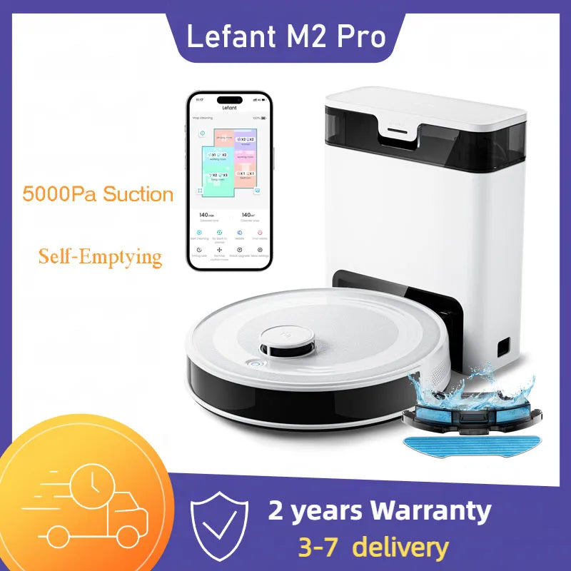 Lefant M2 Pro Robot Vacuum and Mop Combo LiDAR Mapping