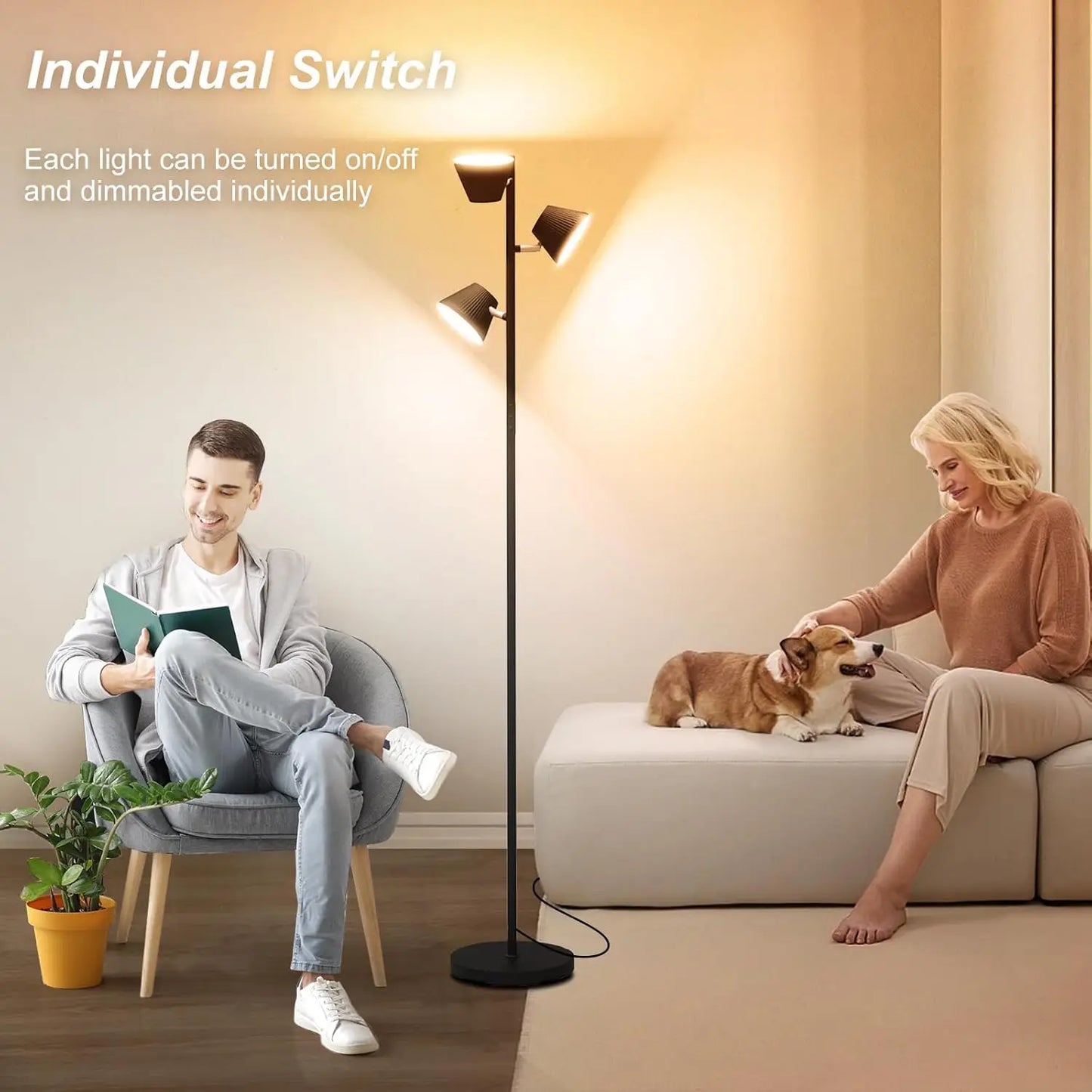 LED Floor Lamp With Remote Control And Touch 4500 Lumens