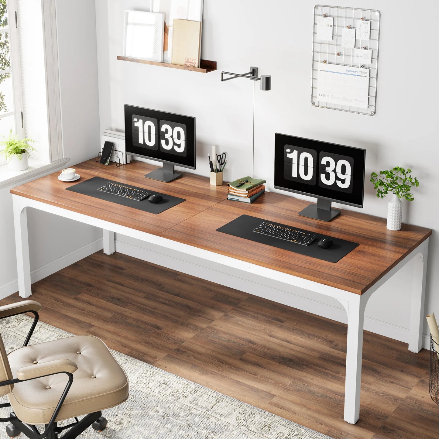 Tribesigns Extra Long Double Computer Desk For Home Office