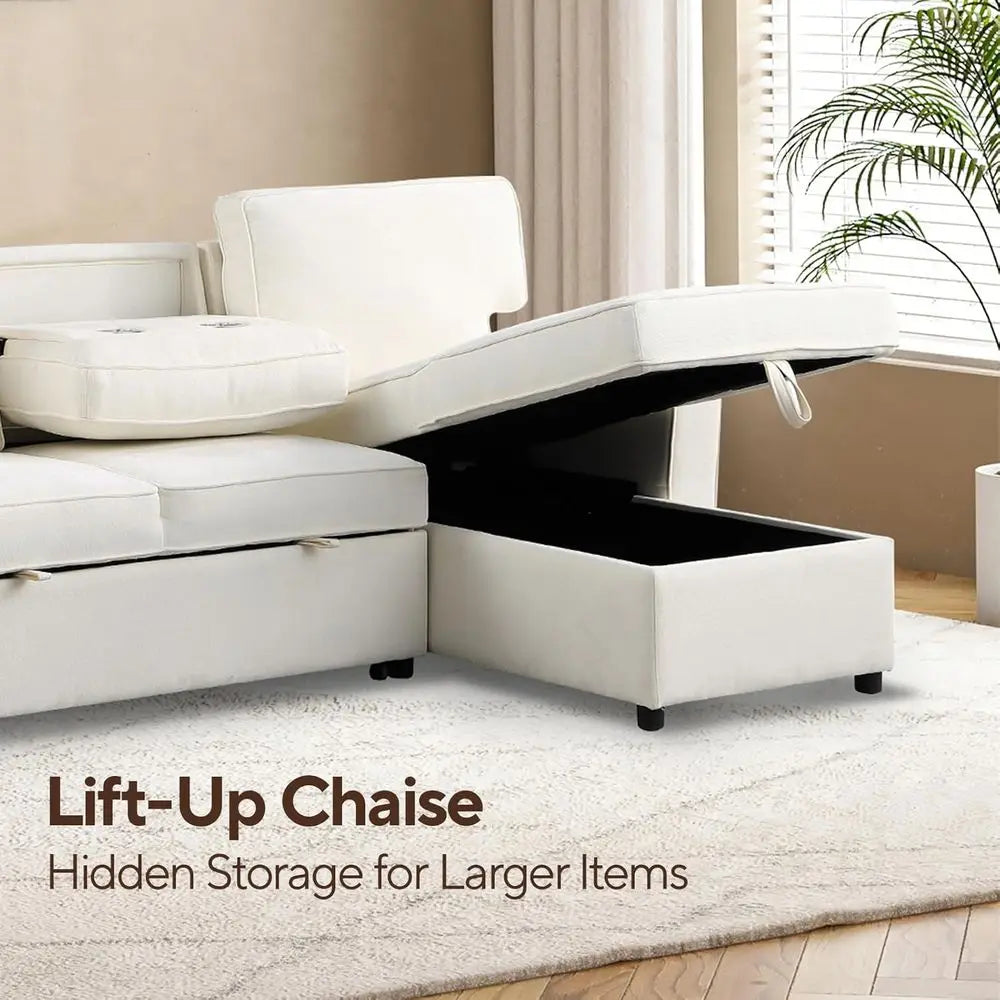 GUOHE Luxury Chenille 2 In 1 Sleeper Sofa With Storage