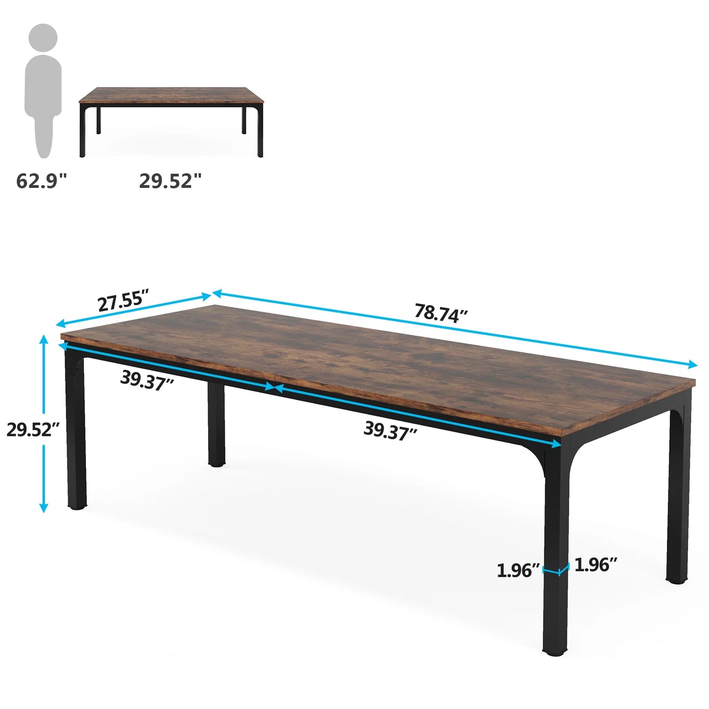 Tribesigns Extra Long Double Computer Desk For Home Office