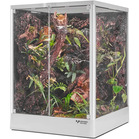 Stackable Glass Reptile Enclosure With Aluminum Frame