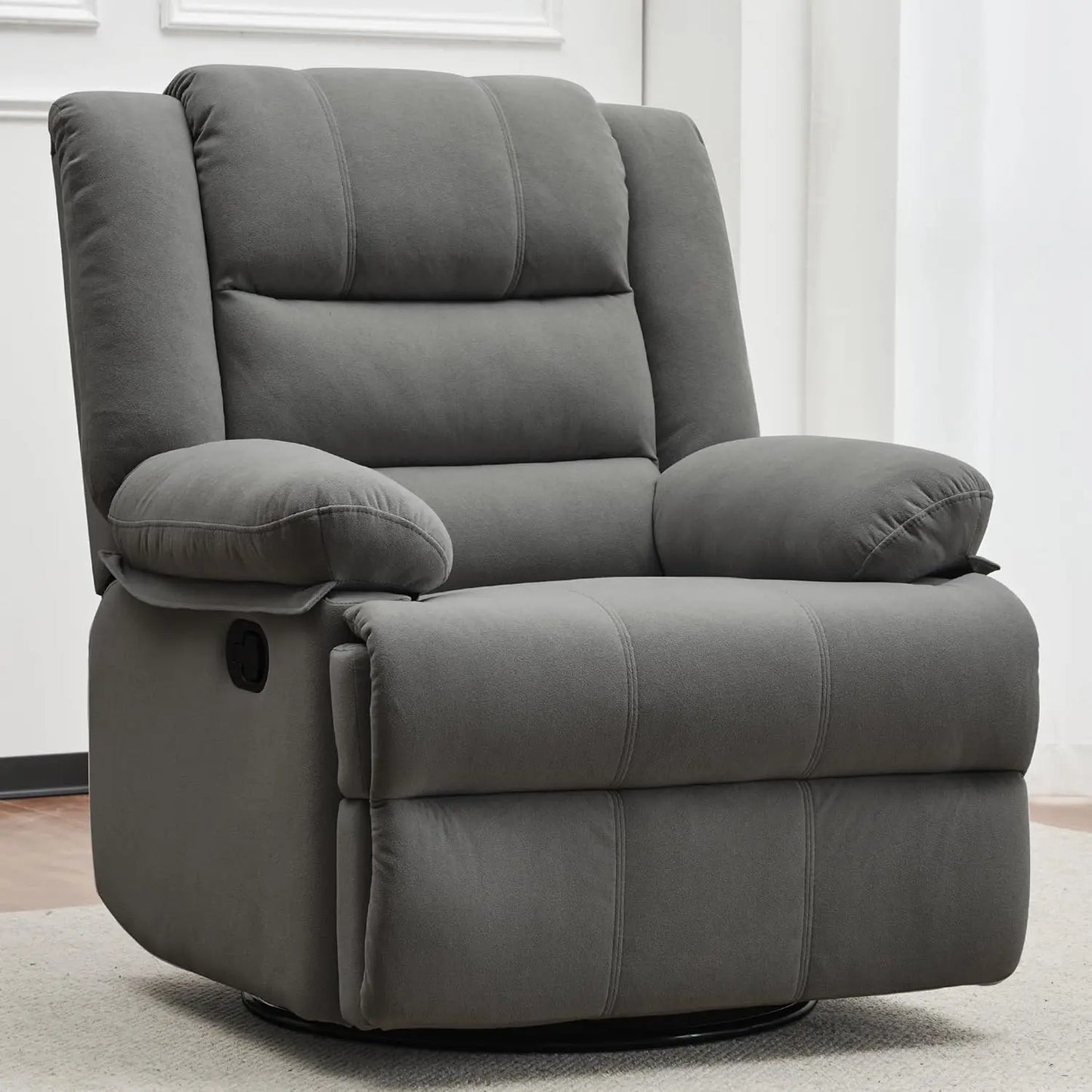 Swivel Overstuffed Manual Glider Rocker Recliner Chair