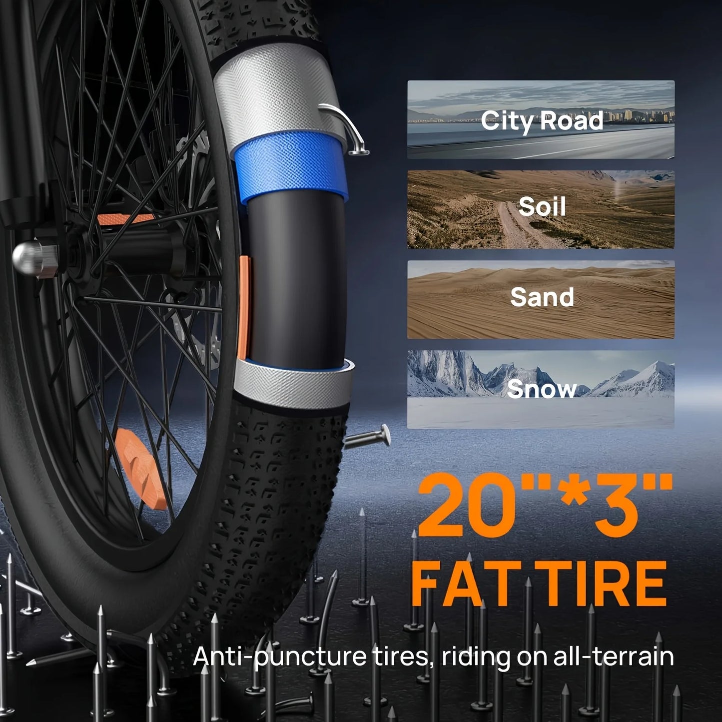 URLIFE 1000W E20 Electric Bike Removable 48V 13Ah Battery