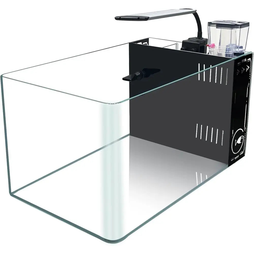 Rimless Saltwater Aquarium With Lid Protein Skimmer LED Light Kit