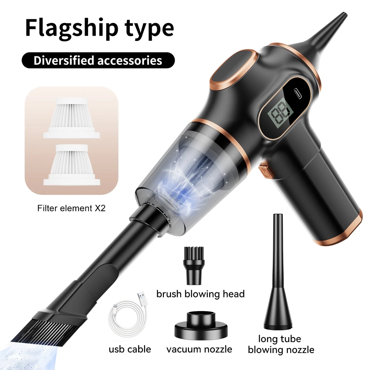 Wireless Car Vacuum Cleaner High Power Mini Home Cleaning