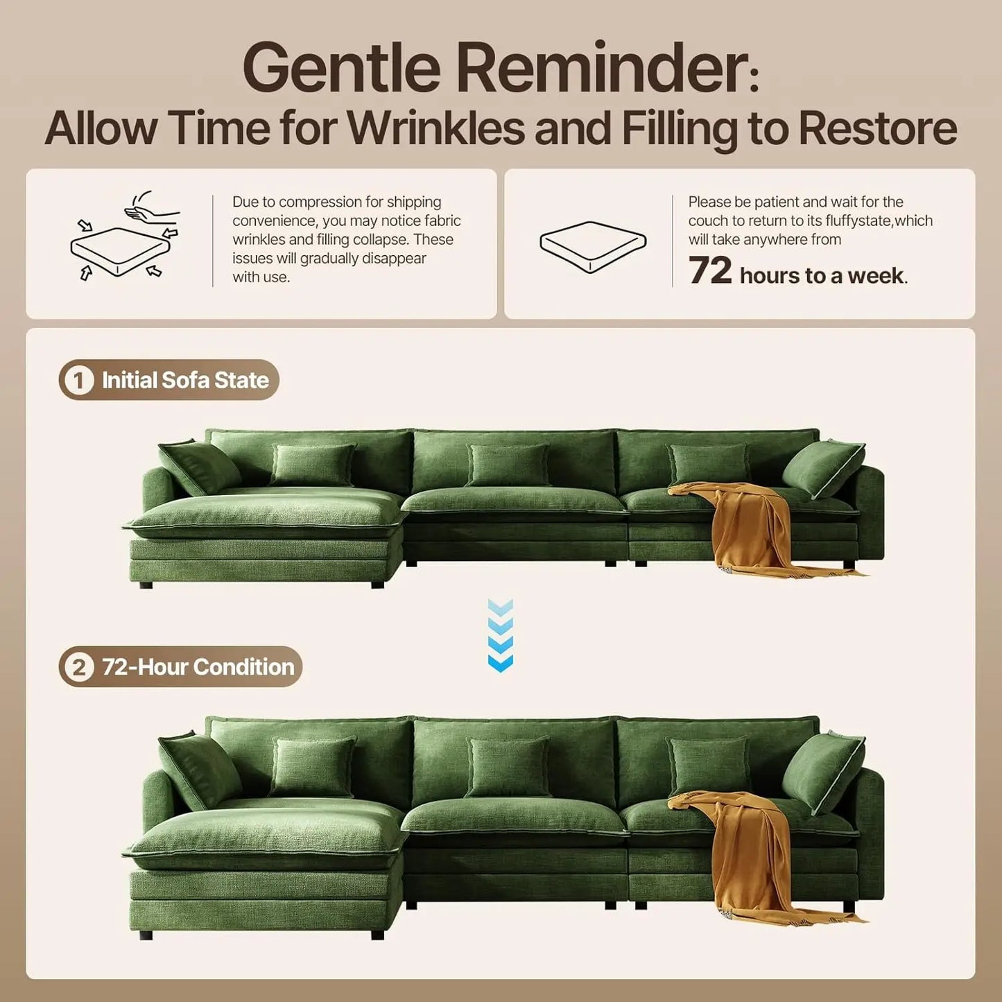 Modular Sectional Sofa With Movable Ottoman L Shaped Furniture