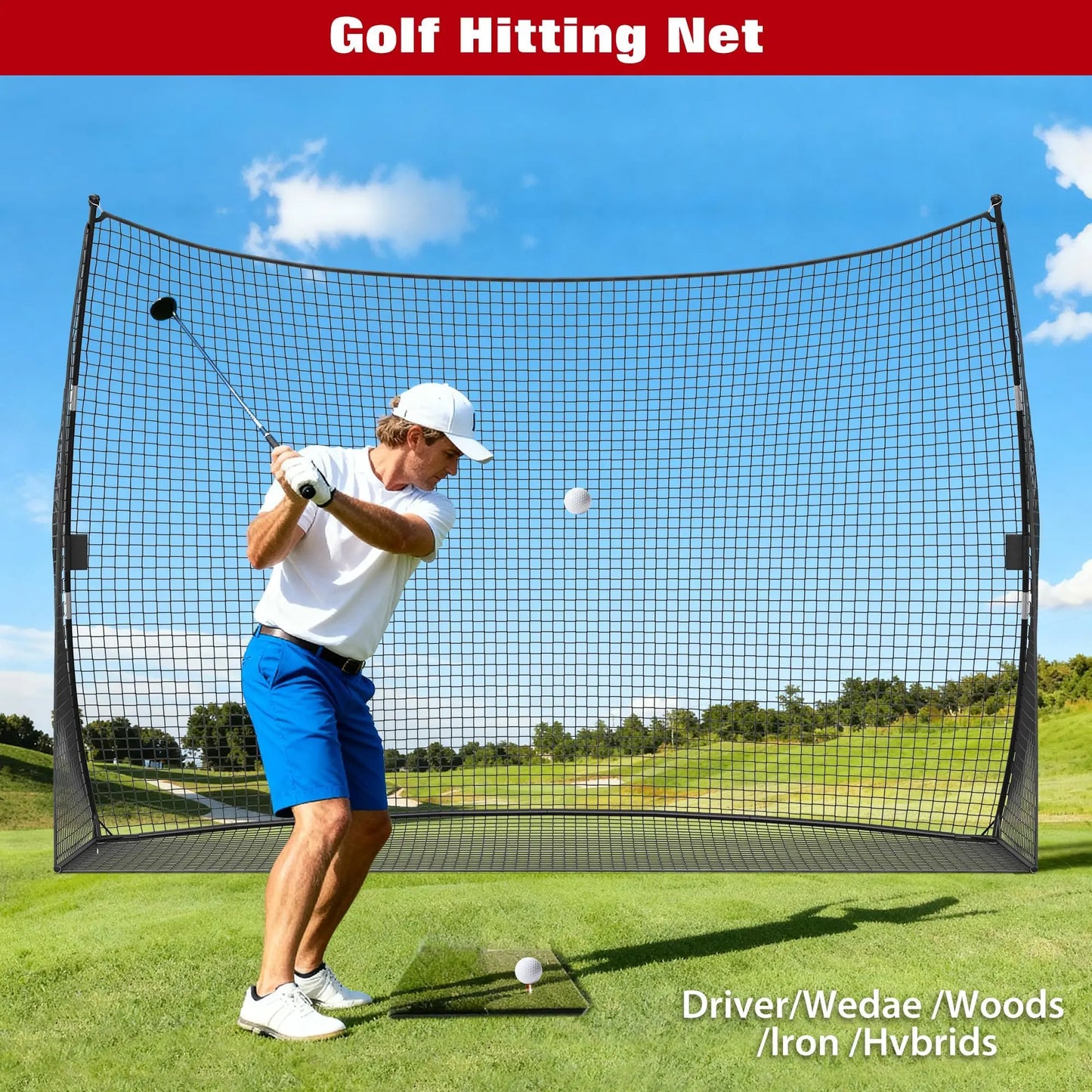 Golf Practice Net Portable Backyard Hitting Net With Carry Bag