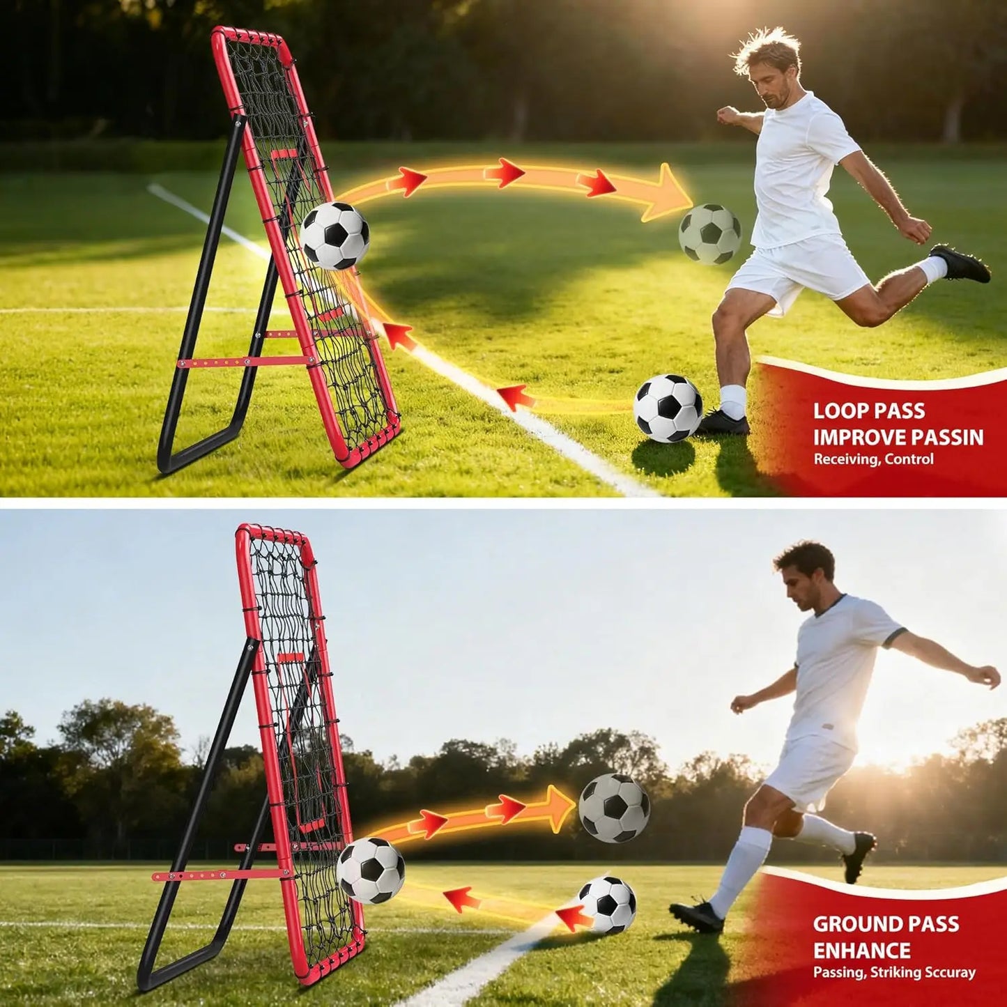 Soccer Rebounder Net With Metal Frame For Backyard Training