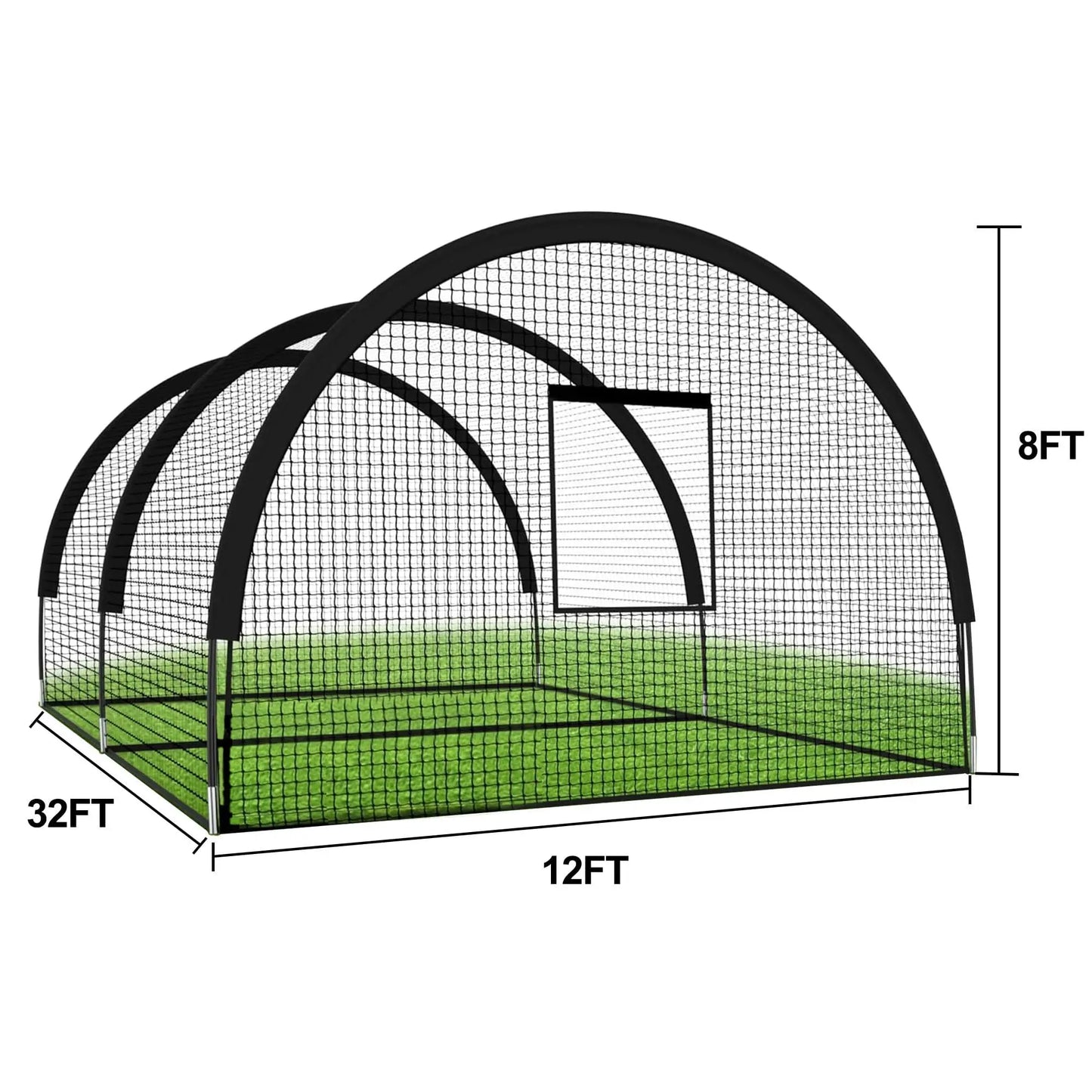 HiMISS Batting Cage Net With Frame For Baseball Softball Golf