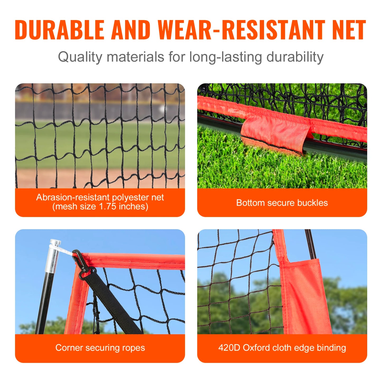 Portable Baseball Softball Practice Net With Carry Bag And Ball Collector
