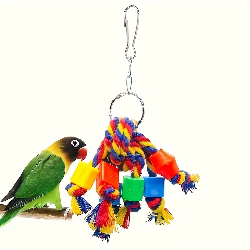 Xiangzi Parrot Chew Toy Key Ring With Bead And Metal