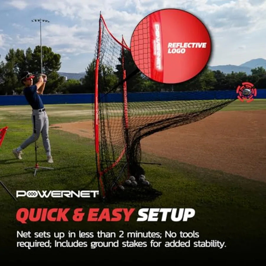 Full Mouth Baseball Net Portable Batting Practice Net For Outdoor Training