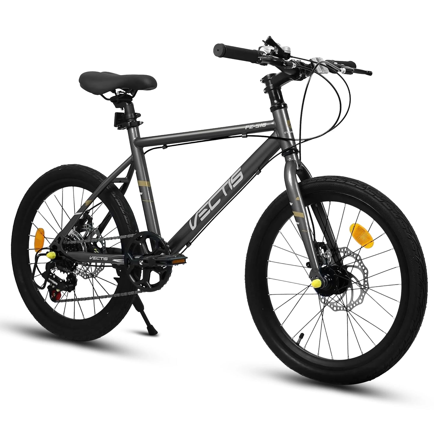 Ecarpat Kids Bike 7 Speed Steel Frame Dual Disc Brakes for Ages 6 to 12