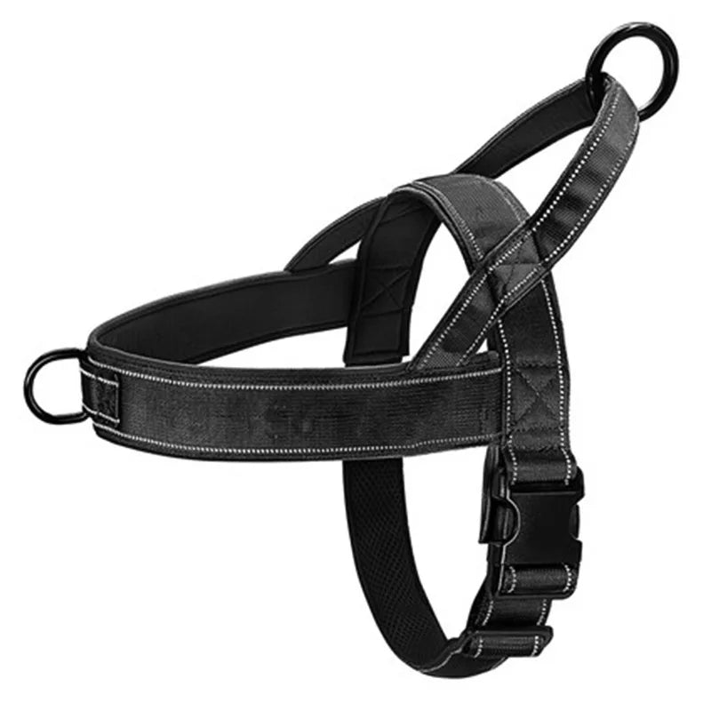 Tactical Anti-Pull Dog Harness 1000D Nylon Adjustable With Handle Reflective