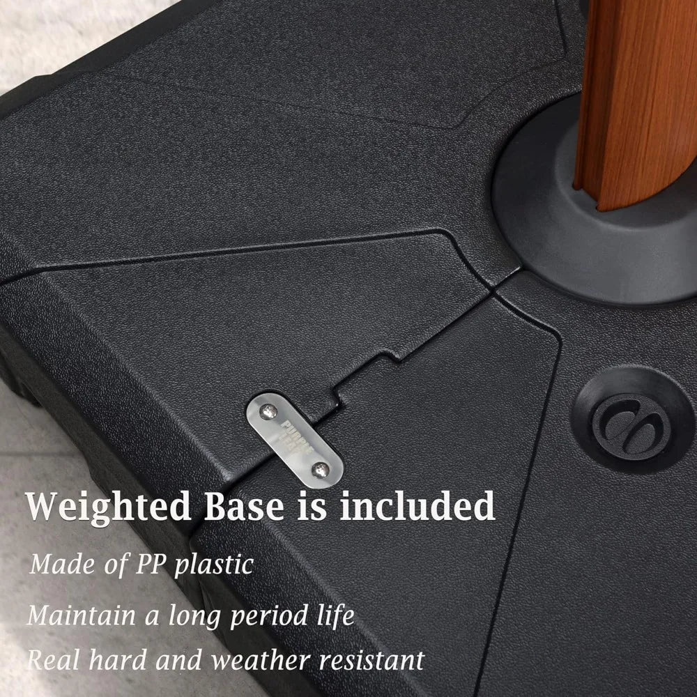 MKDK Patio Umbrella With Base Square Cantilever Windproof