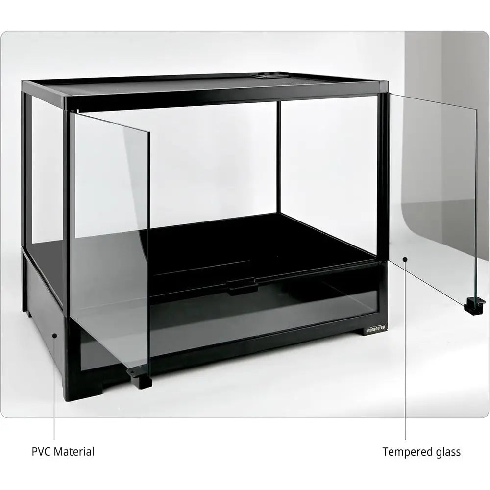 Tempered Glass Reptile Tank 23 Gallon Dual Doors Top Vent
